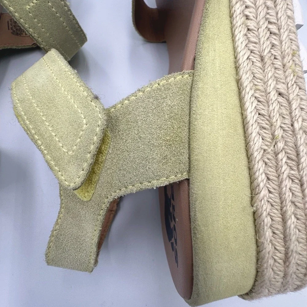 Sorel Cameron Espadrille Sandals Women's 9.5 Neon Green Yellow NL 4014-757‎ READ